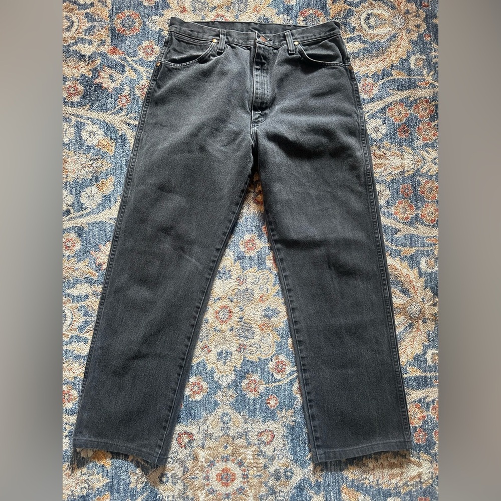 Wrangler vintage men’s black denim cowboy cut jeans size 34x36